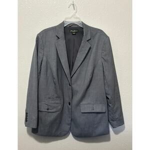 Women’s Eddie Bauer Wool Blend Gray Blazer Dress Jacket Work, size 20 XXL